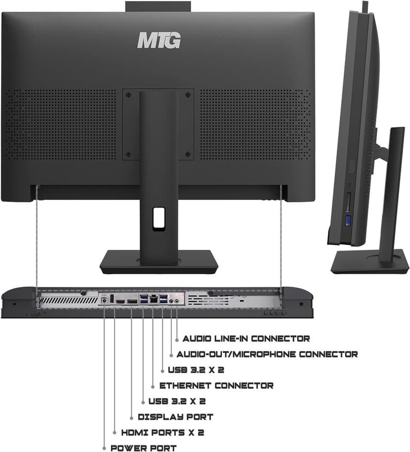 Gaming All in one PC 24 Inch FHD Touchscreen, MTG Yama, Intel Core i5 10th Gen, 16GB RAM, 240GB NVME / 1TB SSD, AMD RX 550 4GB DDR5 Graphics, Webcam, RGB Combo, Windows 11 Home