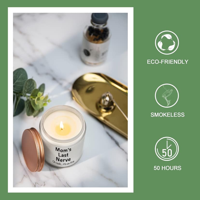 Gifts for Mom from Daughter, Son - Funny Mom Birthday Gifts - Mother's Day Gift for Mommy Mama - Mom's Last Nerve Scented Candle