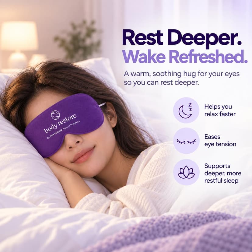 Body Restore Heated Eye Mask for Dry Eyes 5 Pack - Self Heating Warm Compress, Christmas Stocking Stuffers, White Elephant, Birthday Gifts for Women, Men, Stye Eye Treatment, Relaxation - Variety