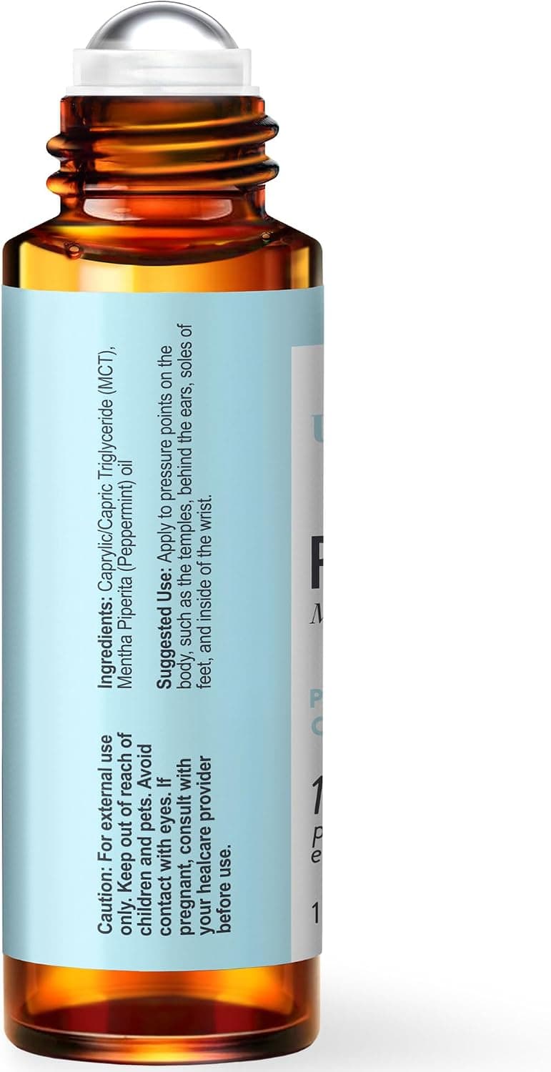 100% natural peppermint essential oil roll-on for nausea, morning & motion sickness relief - pregnancy essentials, chemo UpNature Peppermint Oil Roll On for Pregnancy Nausea & Morning Sickness B07JDX322C