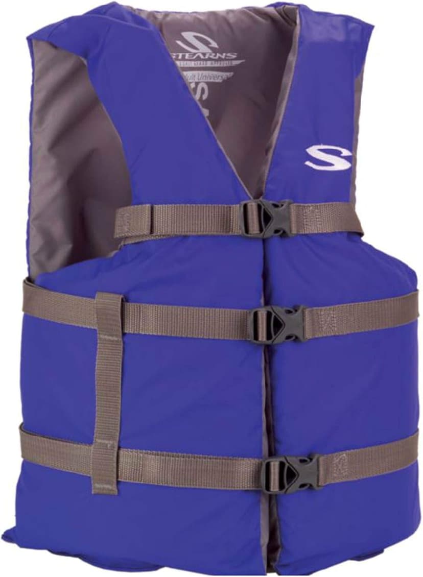 Stearns Adult Life Vest, USCG Approved Type III Life Jacket, PFD for Boating, Swimming, Watersports, & More, Standard & Oversized Fits