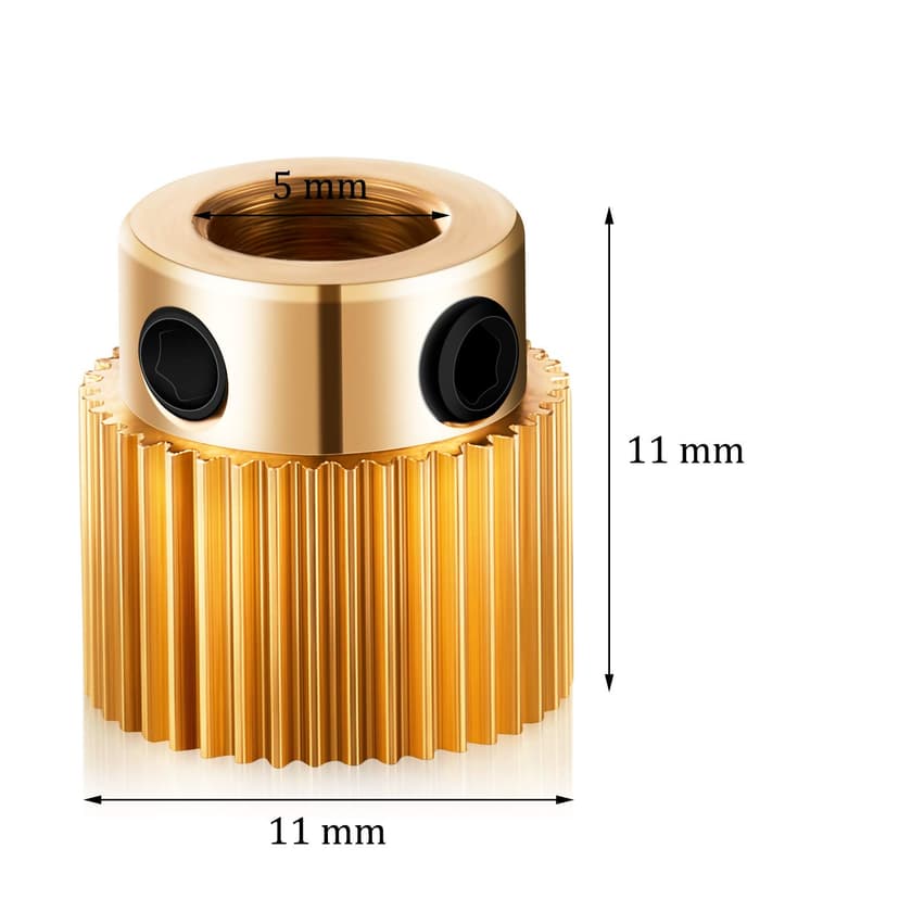 Mudder 10 Pcs 40 Teeth Brass Extruder Wheel 3D Printer Parts Drive Gear Extruder Wheel Compatible with Ender 3/3 Pro, Ender 5/5 Pro/5 Plus, Cr-10, Cr-10s, S4, S5