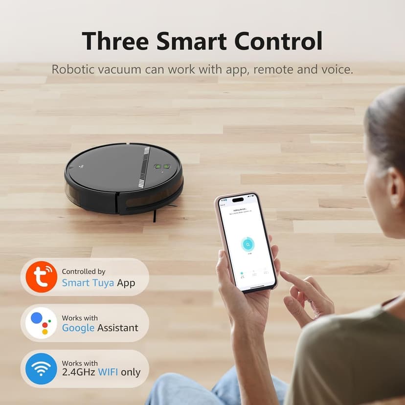 XIEBro Life Robot Vacuum and Mop Combo, Vaccum Robot 2 in 1 with WiFi/App/Voice, Schedule, Water Tank and Dustbin, Self-Charging, Slim, Ideal for Hard Floor, Pet Hair, Carpet