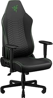 Razer Iskur V2 X NewGen Ergonomic Gaming Chair — Built-in Lumbar Support, Cooltouch Gen-2 EPU Leather, Ultra-Wide Seat Base, Adjustable 152 Degree Recline, Foam Cushions — Black/Green