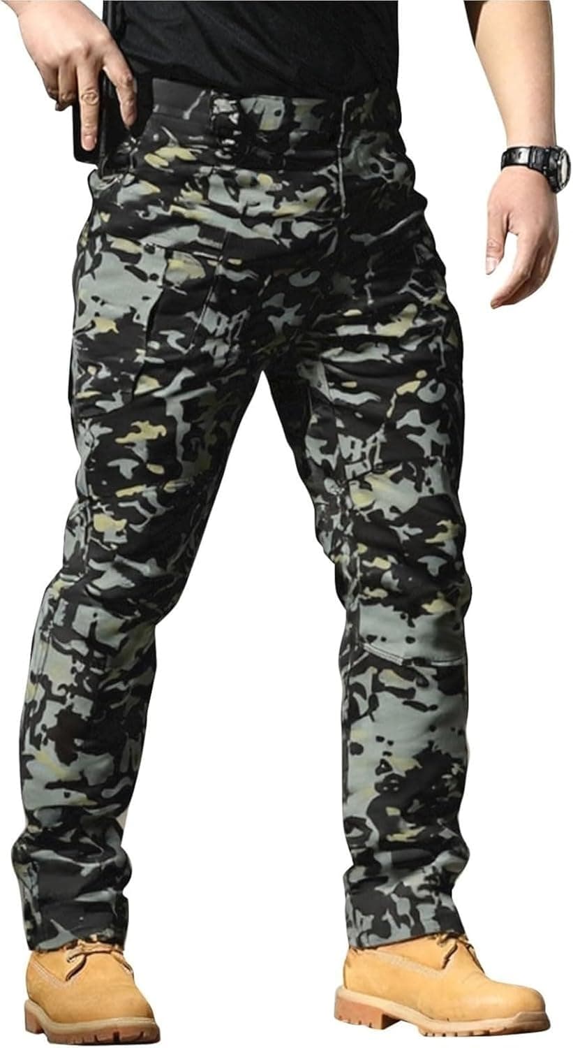 Generic Tactical Cargo Pants for Men Stretch Water Resistant Ripstop Pants Outdoor Lightweight Work Hiking Pant with Pockets
