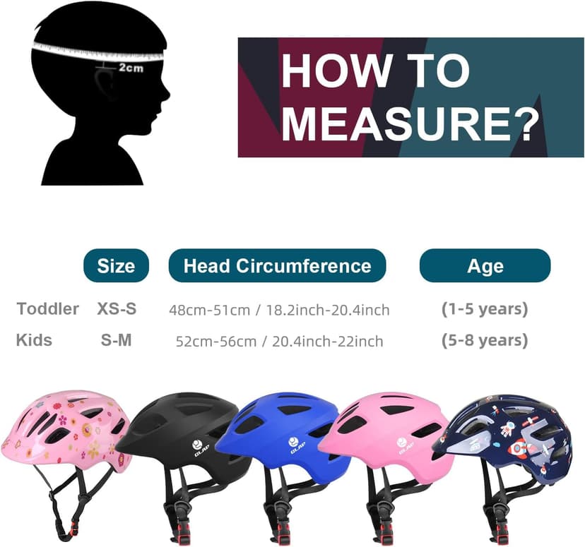 GLAF Baby Bike Helmet Toddler Helmets for 1 Year Old and up Infant Girls Boys Multi Sport Adjustable for Scooter Bicycle Skateboard Cycling