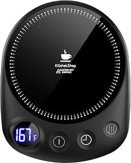 Coffee Mug Warmer-Fastest Heating & Highest Temperature, Coffee Cup Warmer for Desk Auto Shut Off, 4 Temp Settings & 1-12H Timer, Smart Electric Mug & Candle Warmer for Coffee, Tea (Black) B0CC8DS2S5
