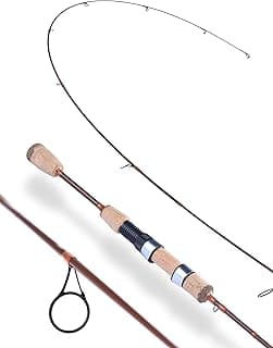 LITTMA Trout&PANFISH Ultralight Fishing Rod 2 PCS – Trout, Crappie, Panfish Micro Spinning Rods – Brown Carbon Fiber Blank, Cork Handle – for Beginners – 5’6”/6’/6’6”/7’