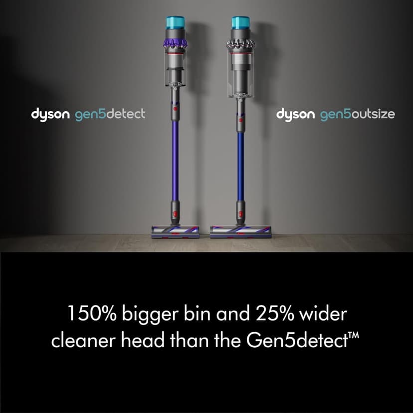Dyson Gen5outsize Cordless Vacuum, 250AW, 3 Power Modes, Up to 140 Minutes,² XL bin, Illumination Reveals dust, HEPA Filtration, All Floor Types