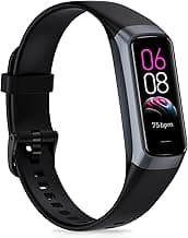 Fitness Tracker with 24/7Heart Rate, Blood Pressure, Sleep Tracking, Calorie, Activity Tracker with 1.1" AMOLED Color Screen, Waterproof Step Tracker for Android iPhones Women Men