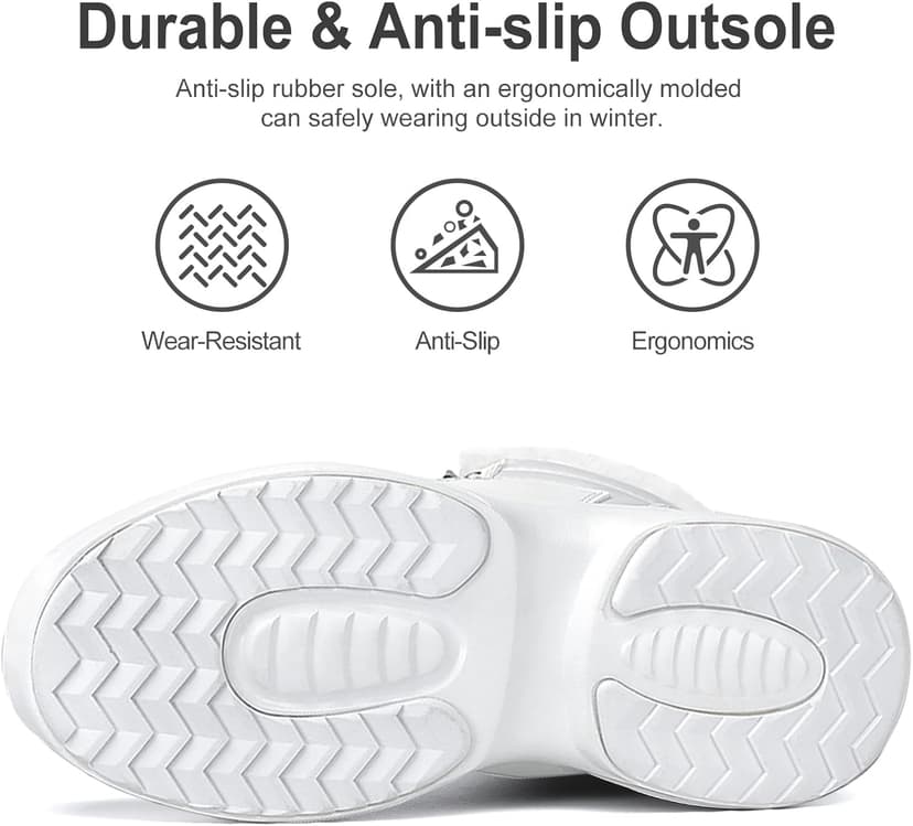 Dannto Women Winter Snow Boots Ladies Warm Fur Lined Ankle Booties Outdoor Water Resistant Furry Shoes