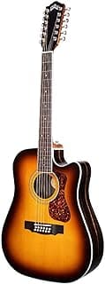 GUILD Guitars D-2612CE Deluxe ATB 12-string Acoustic Guitar, Antique Burst, Archback Deluxe, Solid Top, Dreadnought, Westerly Collection