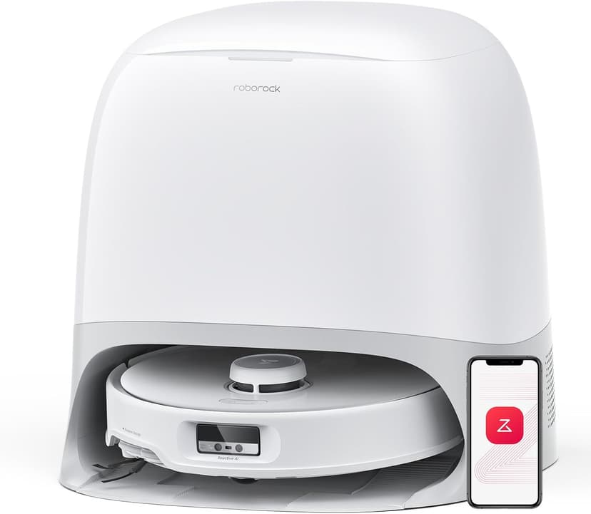 roborock Qrevo Curv Robot Vacuum and Mop, Zero-Tangling, AdaptiLift Chassis, FlexiArm Technology, Al Obstacle Recognition, 17mm Mop Lift, 18,500Pa Suction, Hot Water Mop Washing & Dock Self Cleaning