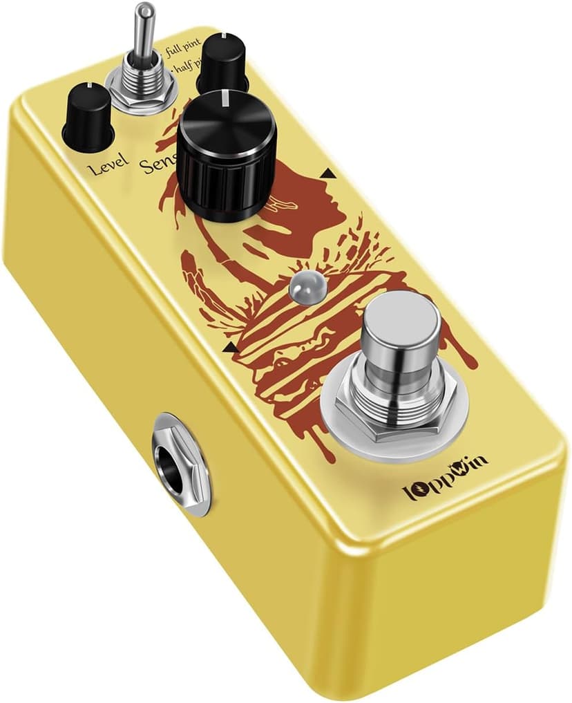 IOppWin COMP Optical Compressor Pedal - Classic Smooth Dynamics Control, Preserves Transients, Metal Enclosure, True Bypass for Guitar/Bass