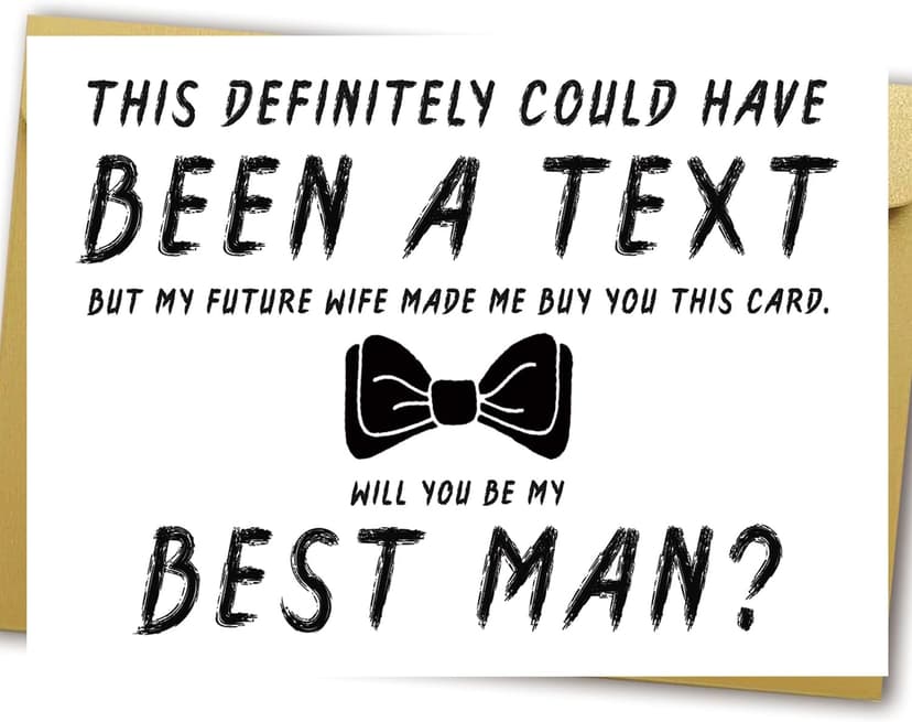 Blank Inside,8 x 5.3 Inches, Recycled 300gsm Linen Cardstock, Sturdy Envelope,Wedding Invitation Card for Groomsman YiKaLus Will You Be My Best Man Card,Best Man Proposal Card for Groomsman B0C98Y945W