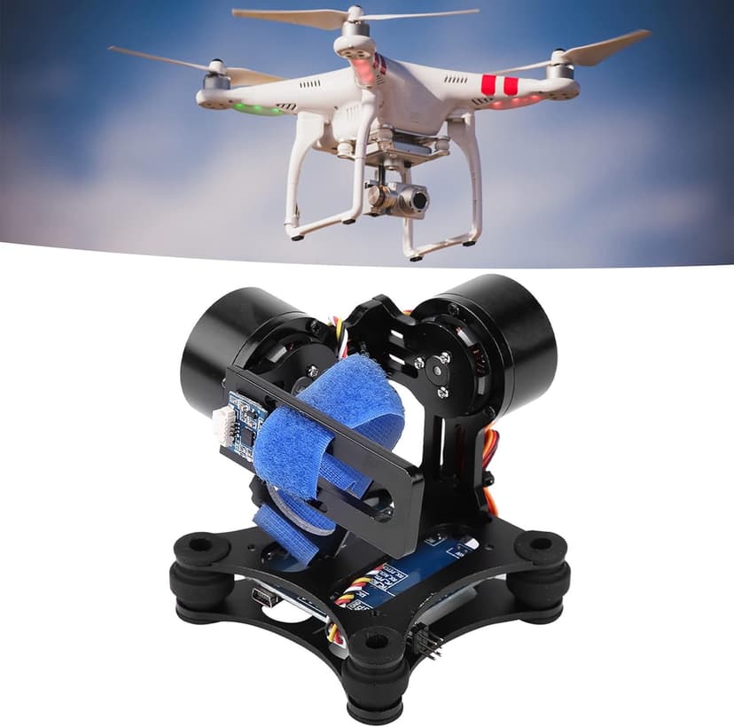 Camera Stabilizer, High Technology Drone Camera Gimbal Metal Brushless Gimbal Board BGC 2.2 for 3/3+ / 4 Camera RC Drone Quadcopter Part (Black) Gimbal Drone