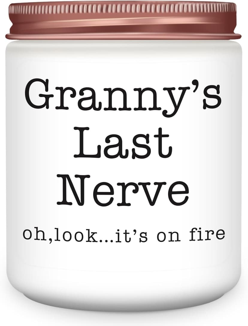 Homsolver Granny Gifts,Gifts for Grandma from Granddaughter Grandson, Christmas, Birthday, Mother and Grandparents Day, Scented Candles, Granny’s Last Nerve B0H44HNW9R