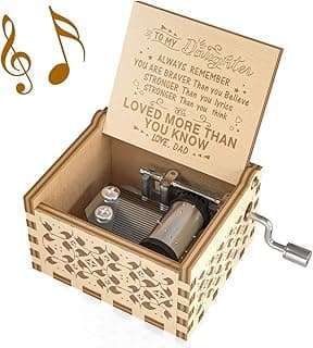 Ucuber You are My Sunshine Music Box, Gift for Daughter from Dad, Wood Laser Engraved Vintage Cute Boxes, Best Gift Birthday/Valentine's Day/Wedding Day (Dad to Daughter)