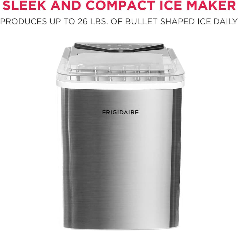 Frigidaire EFIC123-SS Counter Top Maker, Produces 26 pounds Ice per Day, Stainless Steel