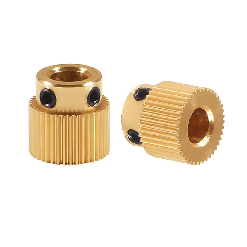 Aokin Brass Extruder Wheel Gear 40 Teeth Drive Gear 3D Printer Parts for Creality Ender 3, Ender 3 Pro, Ender 3 V2, Ender 5/5 Pro/5 Plus, CR-10/10S, CR-10 S4, CR-10 S5, 3 Pcs with a Wrench