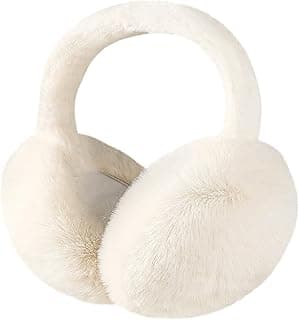 Premillow Ear muffs for Women Winter, Faux Fur Earmuffs, Cute Foldable Fluffy Ear Warmers, Soft Warm Ears Covers for Women