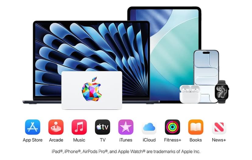 App Store, iTunes, iPhone, iPad, AirPods, MacBook, accessories and more - Design may vary - $100 Apple Physical Gift Card B08DLS6LK7
