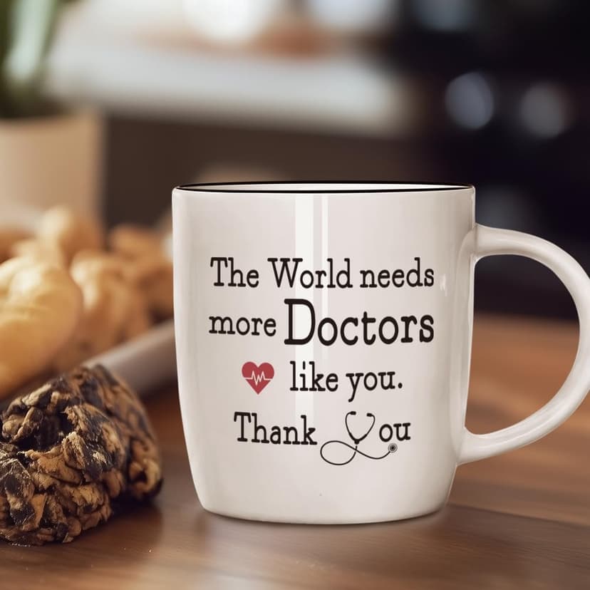 Heart-Warming Thank You Coffee Mug Gift for Doctors, The World Needs More Doctors Like You Inspirational Coffee Mug, Unique Thanksgiving Christmas Gifts for Physicians, Nurses, Veterinarians, 13oz B0G57B2SW9