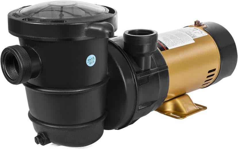 XtremepowerUS 1.5HP Variable 2-Speed Above Ground Swimming Pool Pump High Flow Swimming Pump Strainer with 1.5" Inch Slip On Fitting Adapter For Aboveground Pool