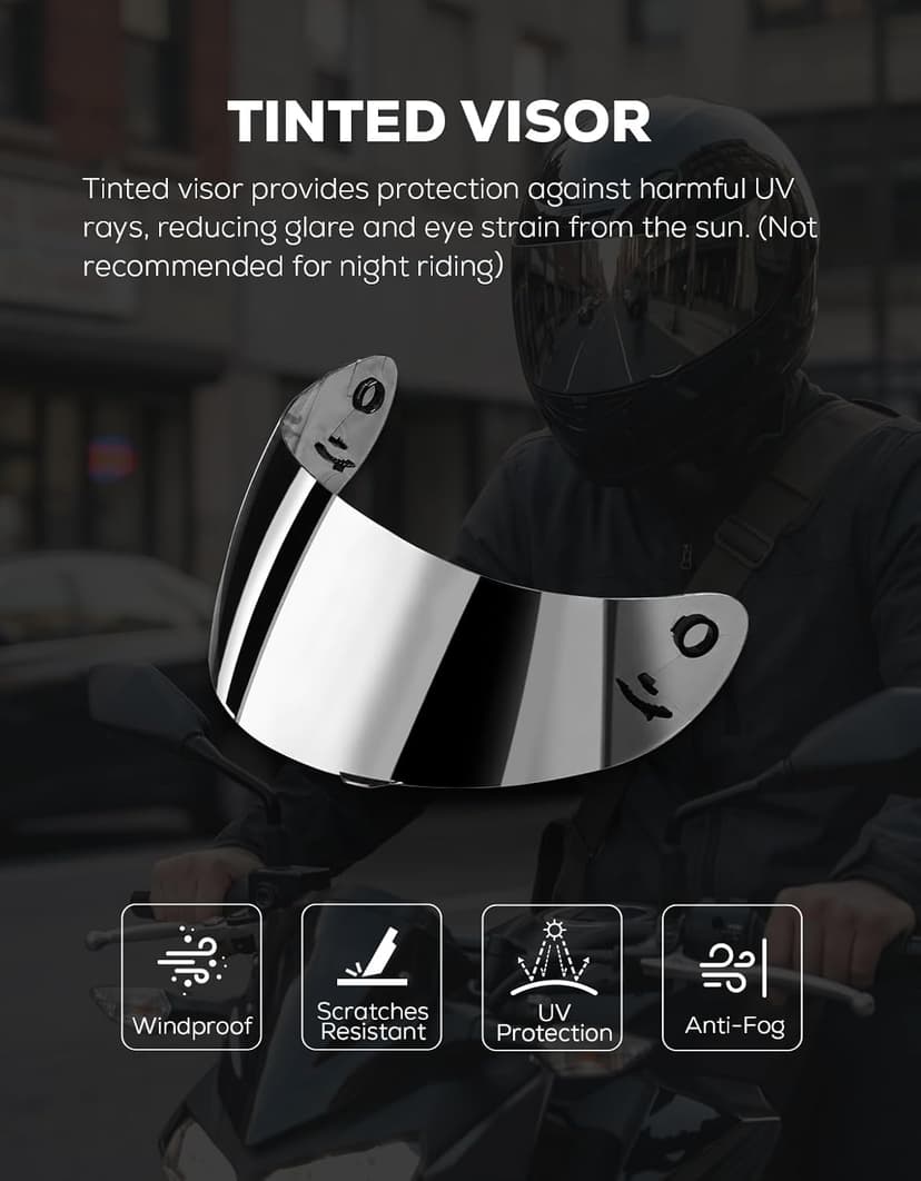 XFMT Full Face Motorcycle Helmet ATV Street Bike Motorbike Helmet DOT Approved with Anti-Fog Visor for Adult Men & Women