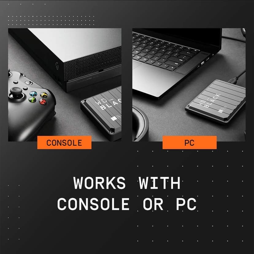 WD_BLACK 5TB P10 Game Drive, Portable External Hard Drive, Works with Playstation, Xbox, & PC - WDBA3A0050BBK-WESN