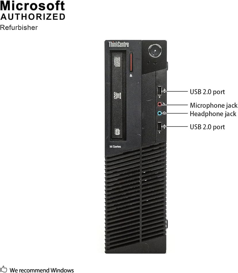 Lenovo ThinkCentre M82 Small Form Factor Desktop PC, Intel Core i5-3570 3.4GHz, 8GB DDR3 RAM, 256GB SSD, Win-10 Pro x64 (Renewed)