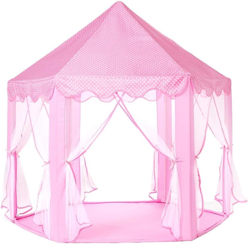 Monobeach Princess Tent Girls Large Playhouse Kids Castle Play Tent with Star Lights Toy for Children Indoor and Outdoor Games, 55'' x 53'' (DxH)