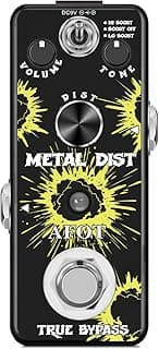 AFOT Vintage Distortion Pedal, Metal Distortion Pedal 3 Working Modes, Warm Smooth Wide Range of Vintage Distortion Sound, Mini Effect Pedal True Bypass