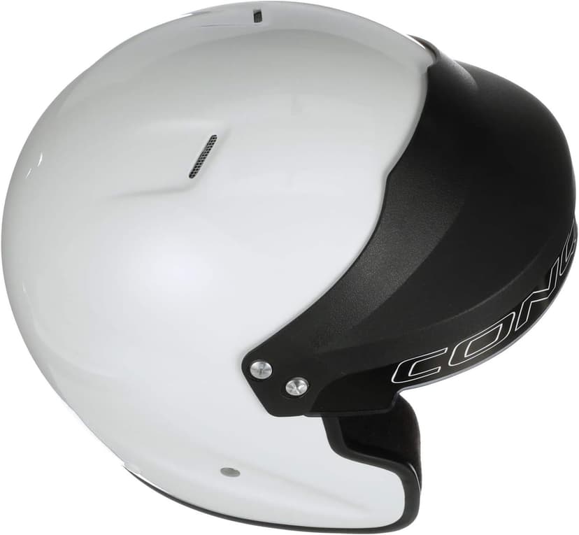 Conquer Snell SA2025 Approved Open Face Auto Racing Race Car Helmet - Adult | Men | Women | Youth - ( Black / White / Silver )