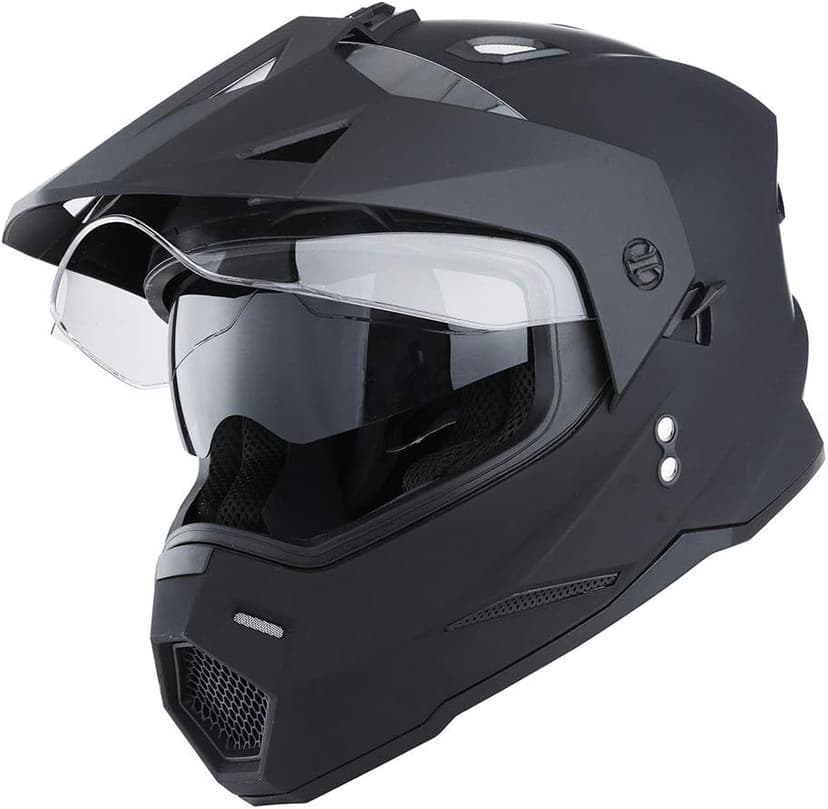 1Storm Dual Sport Motorcycle Motocross Off Road Full Face Helmet Dual Visor: HF802