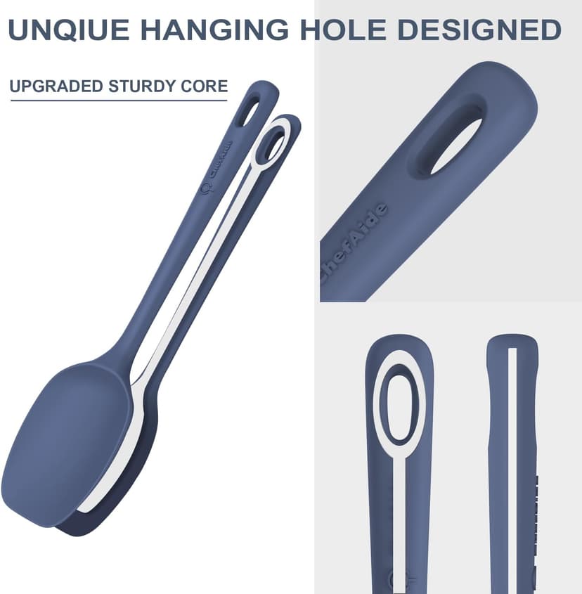 Food Grade Silicone, Heat Resistant Up to 600°F, Upgrade Strong Handle, Safe for Nonstick Cookware,Ideal for Cooking & Baking ChefAide 5 Pieces Silicone Spatulas Set, Heat Resistant Rubber Spatula B0CHGFG64S