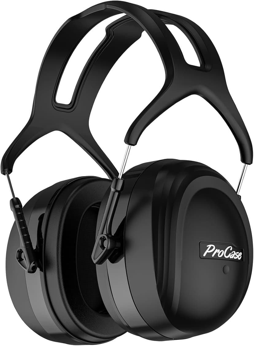 ProCase Extra Large SNR 37dB Noise Cancelling Headphones, NRR 30dB Hearing Protection Ear Muffs for Adults Noise Reduction, Wide Size Adjustment and Comfortable -Black