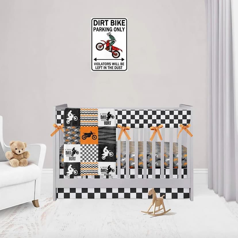 Dirt Bike Accessories Boys Motorcross Gifts Funny Dirty Bike Parking Only Vintage Tin Sign for Man Cave Boy's Room Garage Wall Decor 8x12 Inch (3064)