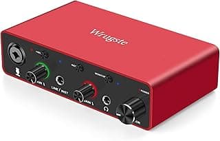 Wrugste USB Audio Interface Solo(24Bit/192kHz)+48V Phantom Power for Computer Recording Podcasting and Streaming Plug and Play Noise-Free Wrugste XLR Audio Interface for PC No Software Included
