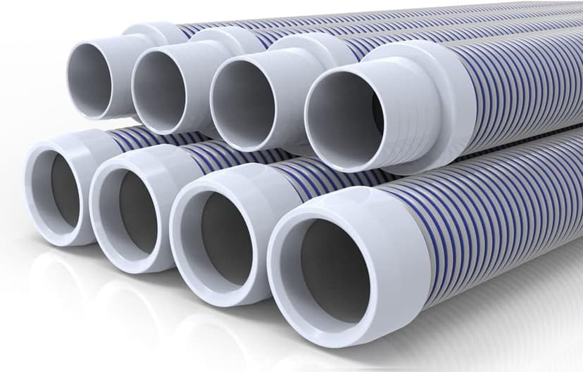 POOLWHALE Professional Swimming Pool Vacuum Cleaner Hose -1.5” 8 Piece Hoses, Perfect Vacuum Extension/Replacement - Compatible with all Major Automatic Pool Cleaners