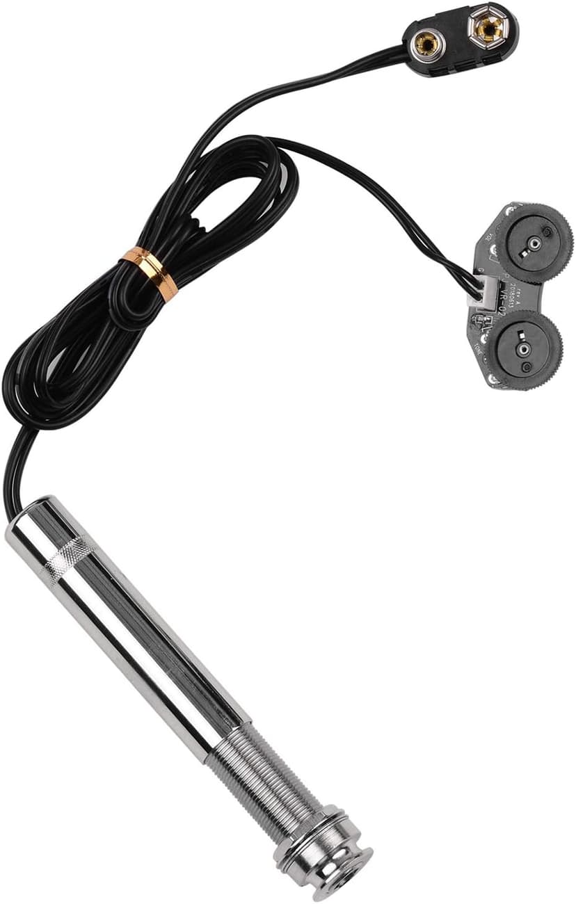 Acoustic Guitar Pickup, Pen Tube Type Undersaddle Active Pickup,Volume Tone Adjustable, With Ceramic Piezoelectric Pickup Rod