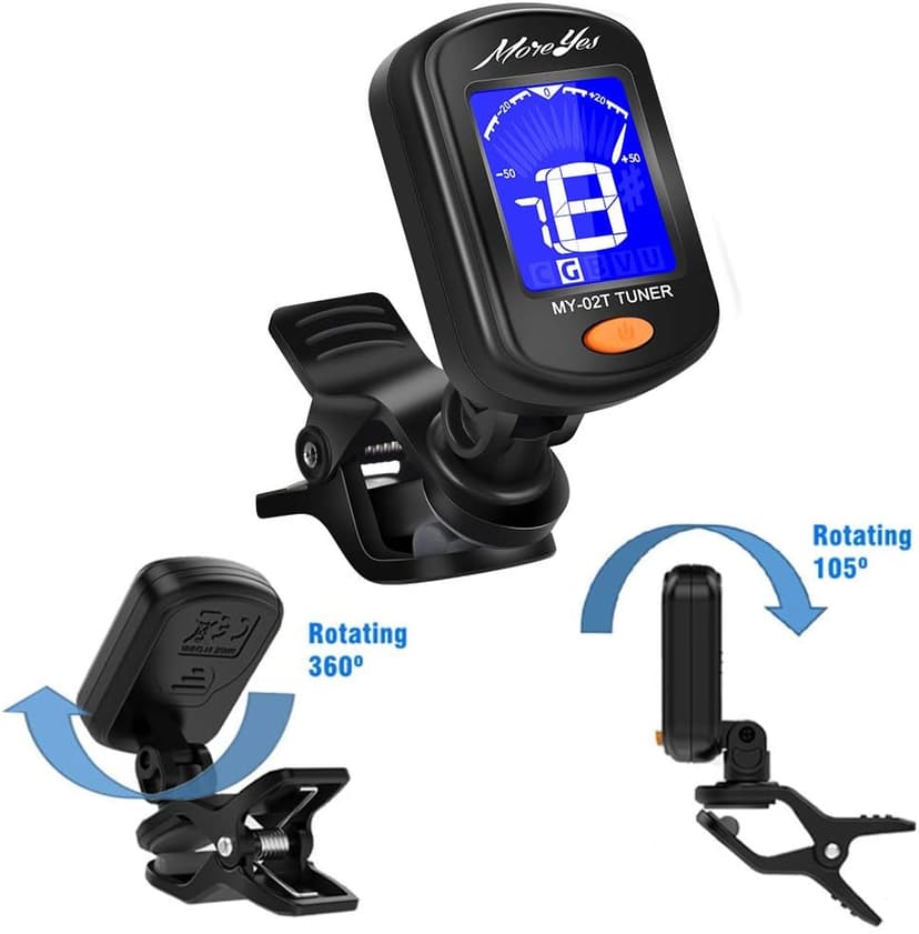 MOREYES Guitar Picks Capo Guitar Tuner Clip on for Acoustic Ukelele Bass Classical Guitar