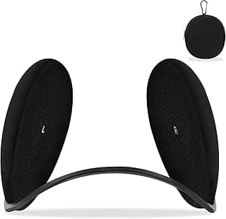 F Flammi Unisex Behind the Head Ear Muffs Foldable Winter Ear Warmers for Women & Men Ear Protection for Cycling Under Helmet