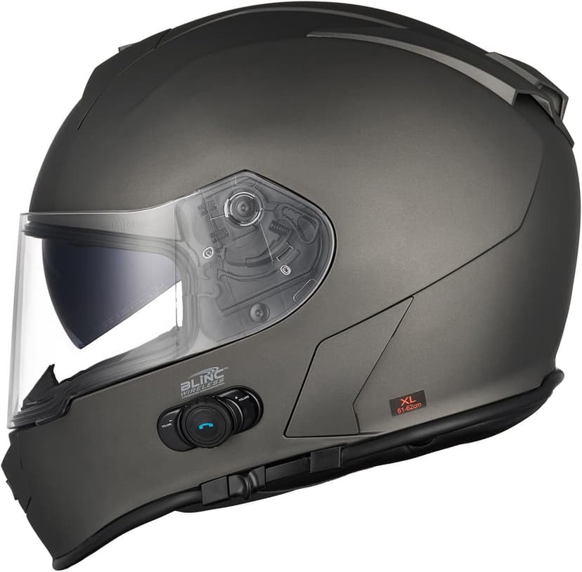 VCAN Bluetooth Integrated Full Face Motorcycle Helmet with Dual Visor