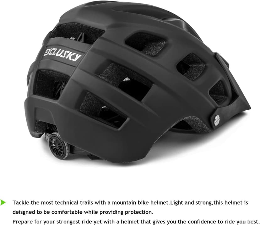 Exclusky Bike Helmet Mountain Bike Helmet for Adults Lightweight MTB Cycling Helmet for Men Women Adjustable Bicycle Helmet with Visor