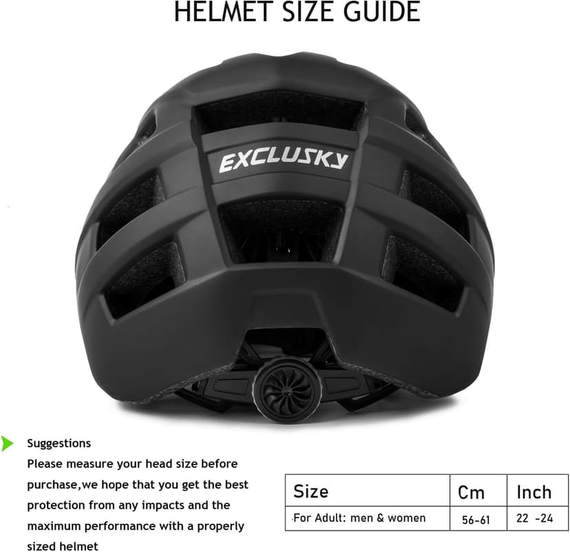 Exclusky Bike Helmet Mountain Bike Helmet for Adults Lightweight MTB Cycling Helmet for Men Women Adjustable Bicycle Helmet with Visor