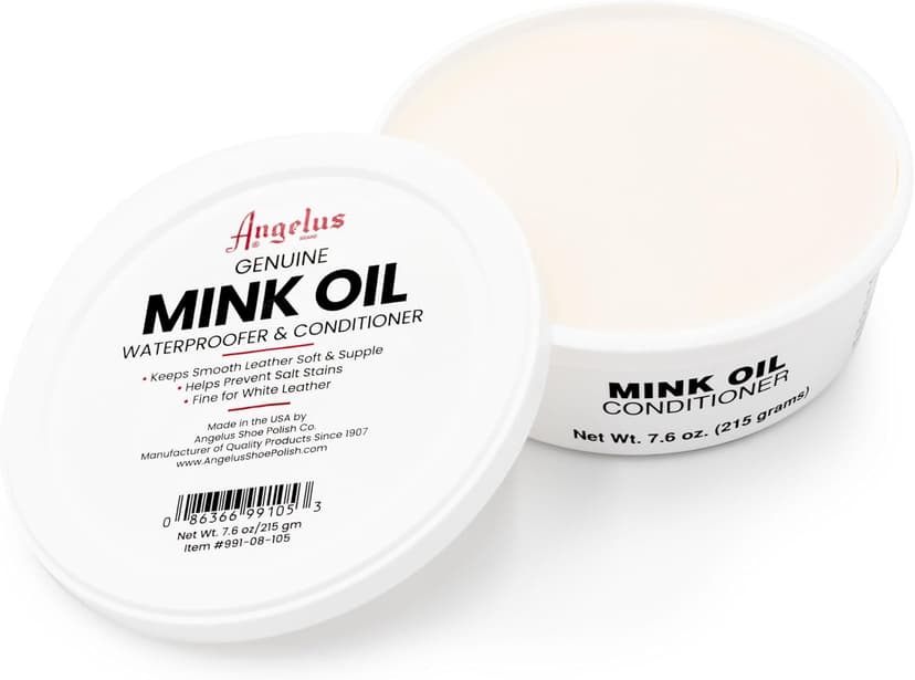 Angelus Mink Oil for Leather Boots 7.6oz | All-Natural Leather Conditioner, Cleaner, Waterproof, Soften, & Restore - Made in USA