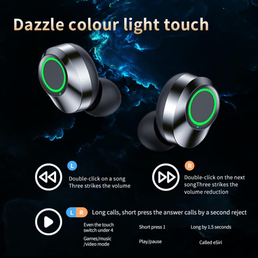 BSWLMDD Wireless Bluetooth 5.4 Earbuds 28-Hour Battery Life Hi-Fi bass Earbuds Waterproof LED Display Charging case Included in-Ear Design with Microphone Compatible with Phones/Computers/Sports