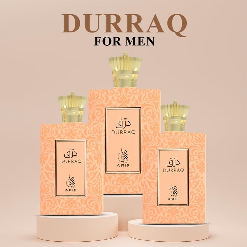 ARIF Durraq Perfumes – Floral Oriental Eau de Parfum for Women – Long-Lasting, Saffron, Plum, Orange Blossom, Neroli, Patchouli, Musk – Luxury Women's Fragrance – 3.4 oz