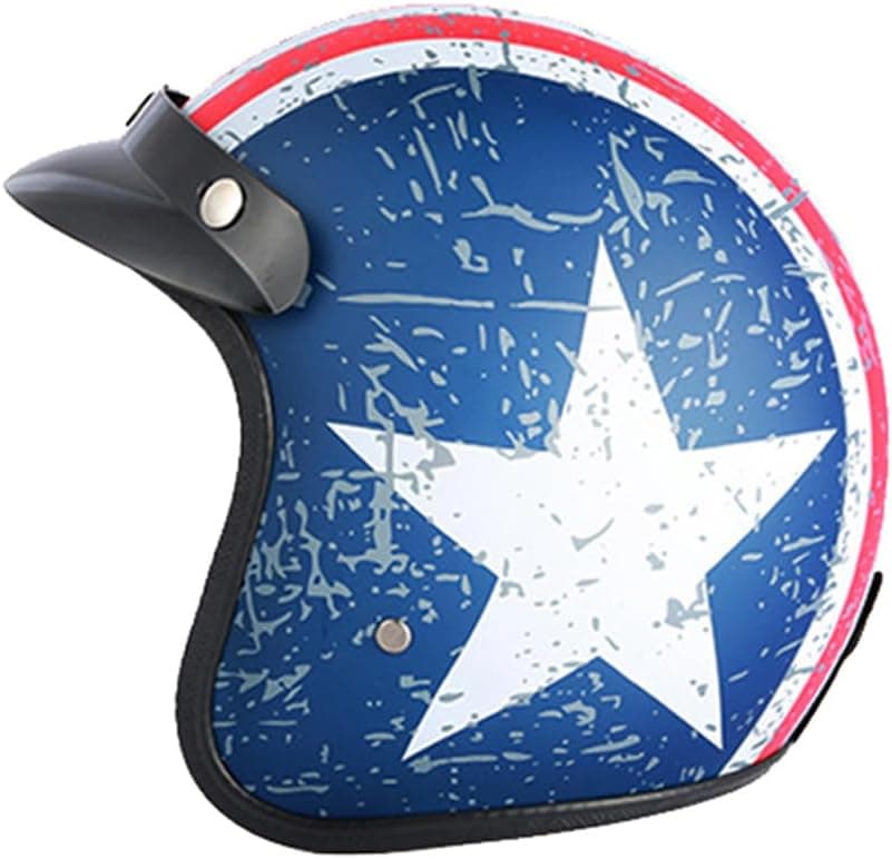 GJH 3/4 Open Face Motorcycle Helmets Collection - Vintage and Modern Designs DOT Approved for Men and Women Ideal for Bobber Scooter ATV Cruiser(M/L/XL)
